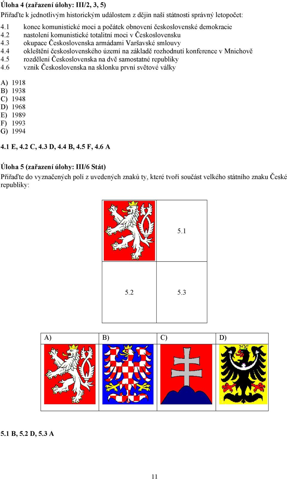 4 okleštění československého území na základě rozhodnutí konference v Mnichově 4.5 rozdělení Československa na dvě samostatné republiky 4.