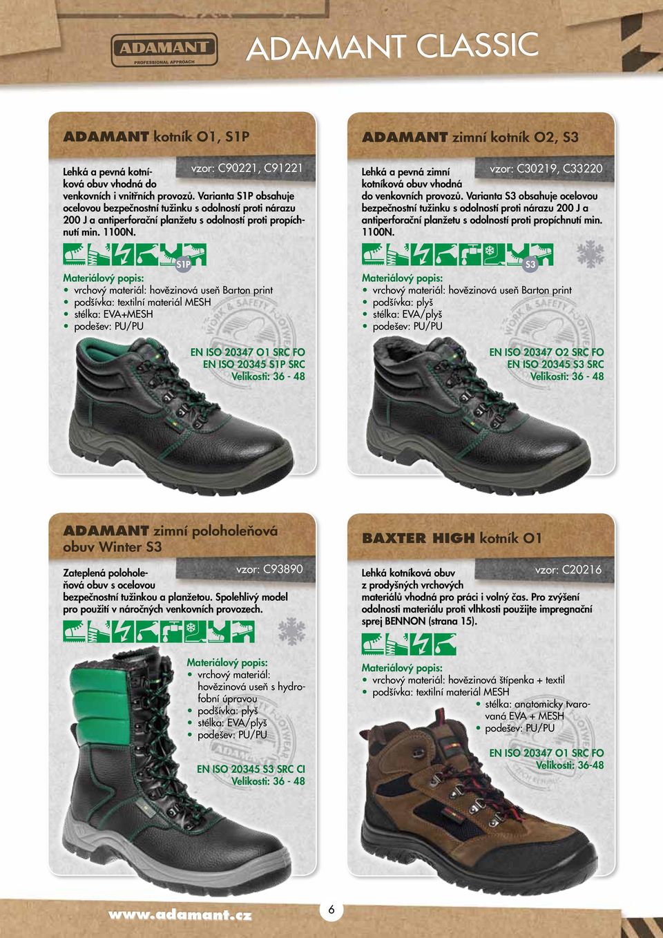 Lehká a pevná zimní vzor: C30219, C33220 kotníková obuv vhodná do venkovních provozů.
