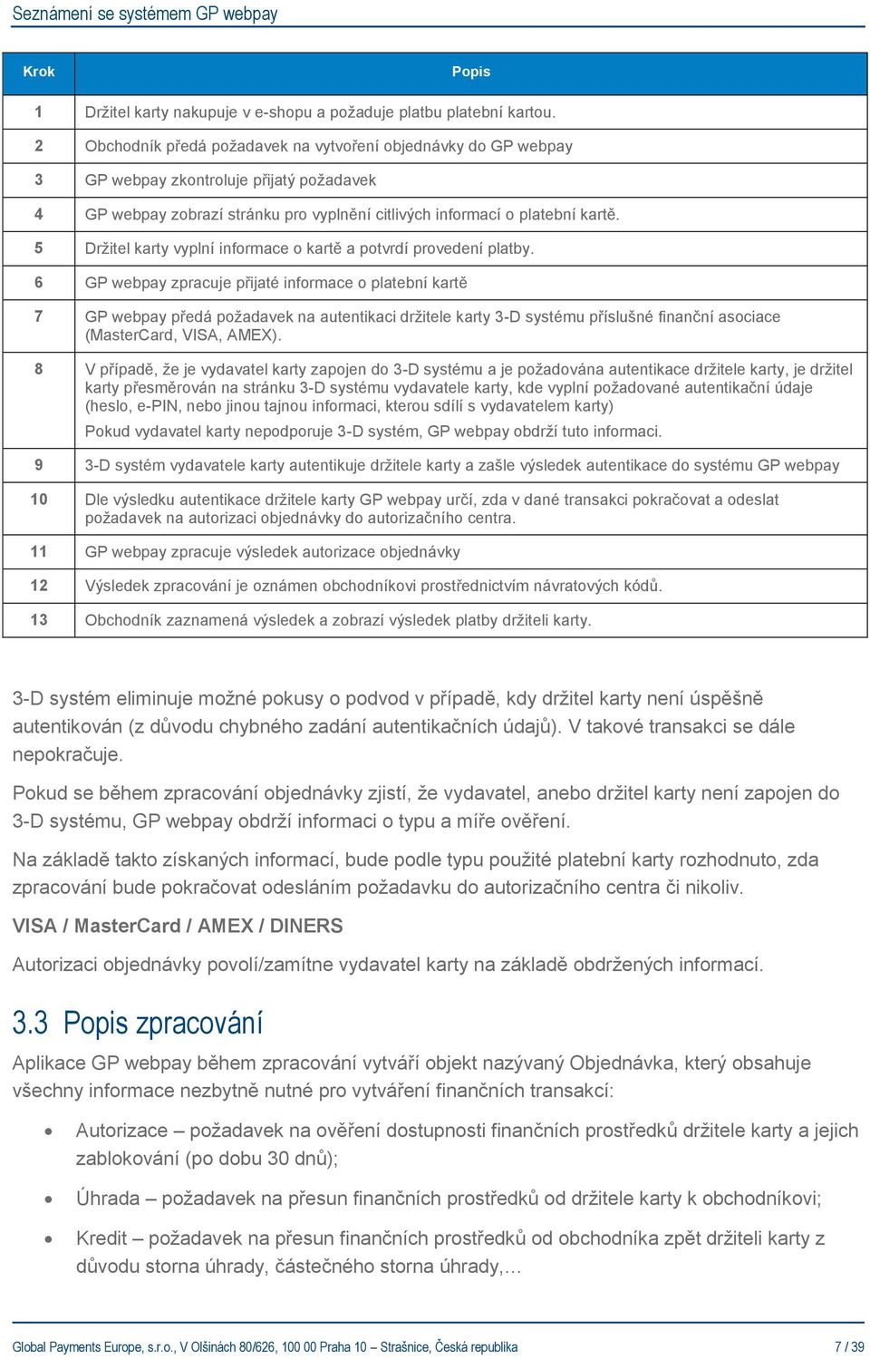 5 Držitel karty vyplní informace o kartě a potvrdí provedení platby.