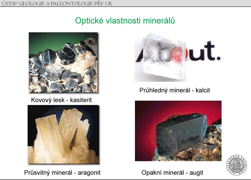 Průhledný minerál - kalcit