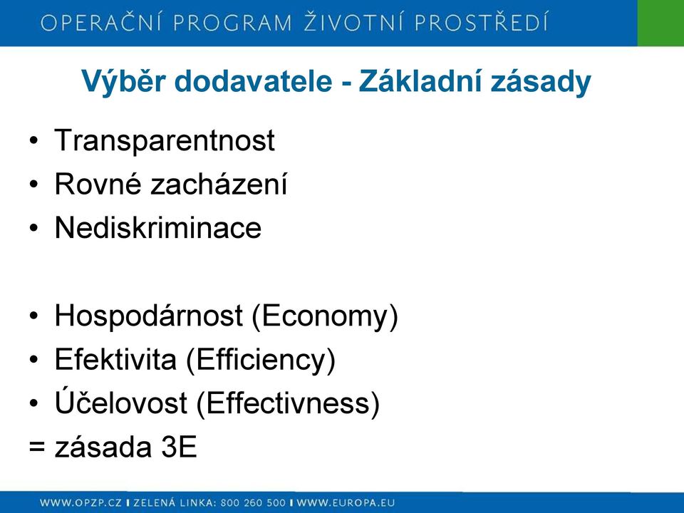 Nediskriminace Hospodárnost (Economy)