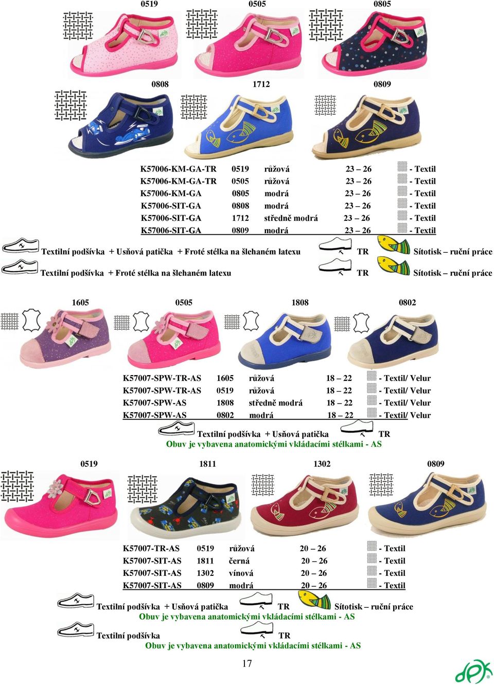 Froté stélka na šlehaném latexu Sítotisk ruční práce 1605 0505 1808 0802 K57007-SPW--AS 1605 růžová 18 22 - Textil/ Velur K57007-SPW--AS 0519 růžová 18 22 - Textil/ Velur K57007-SPW-AS 1808 středně