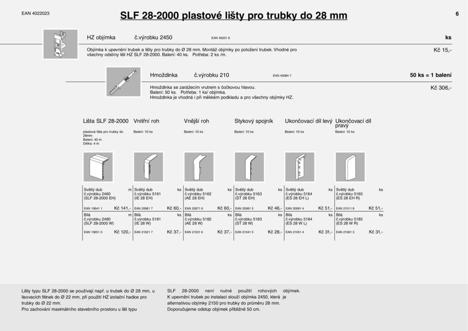 Potřeba: 1 / objíka. Hoždinka je vhodná i při ěkké podkladu a pro všechny objíky HZ.