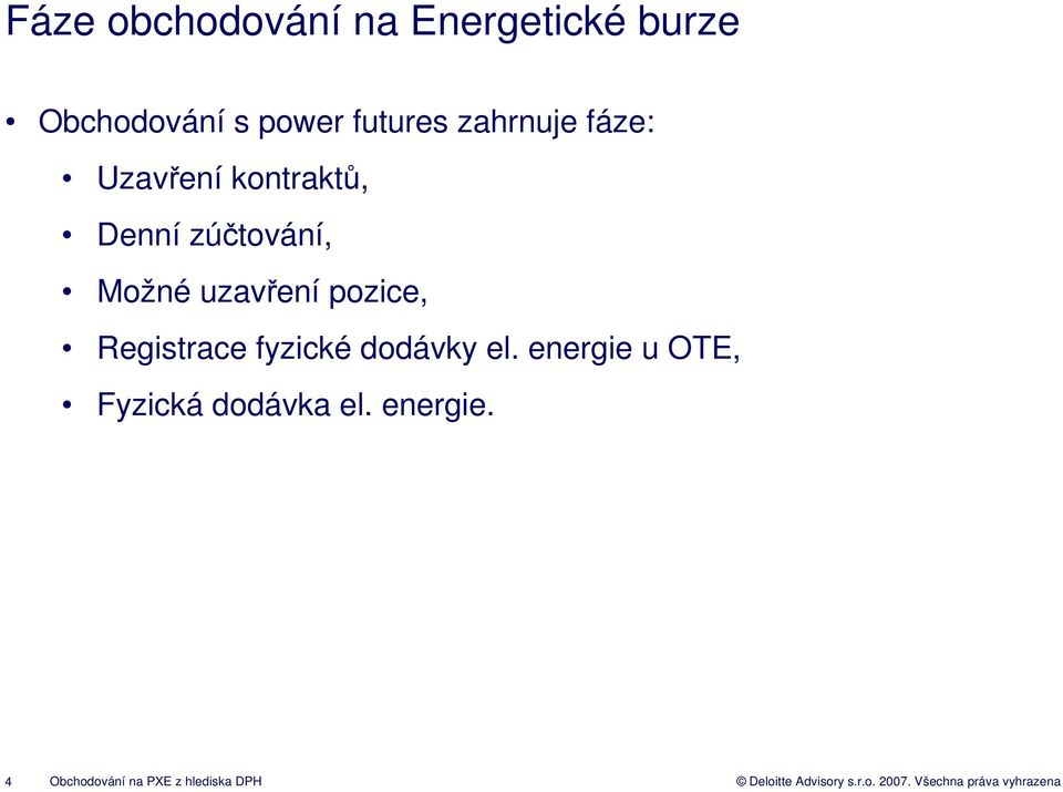 fyzické dodávky el. energie 
