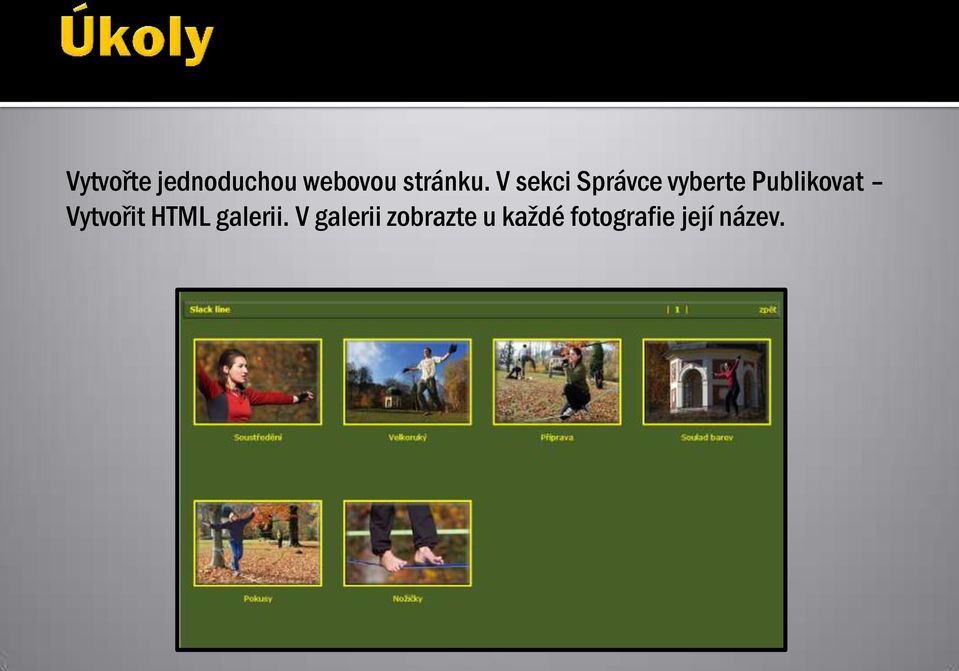 Vytvořit HTML galerii.