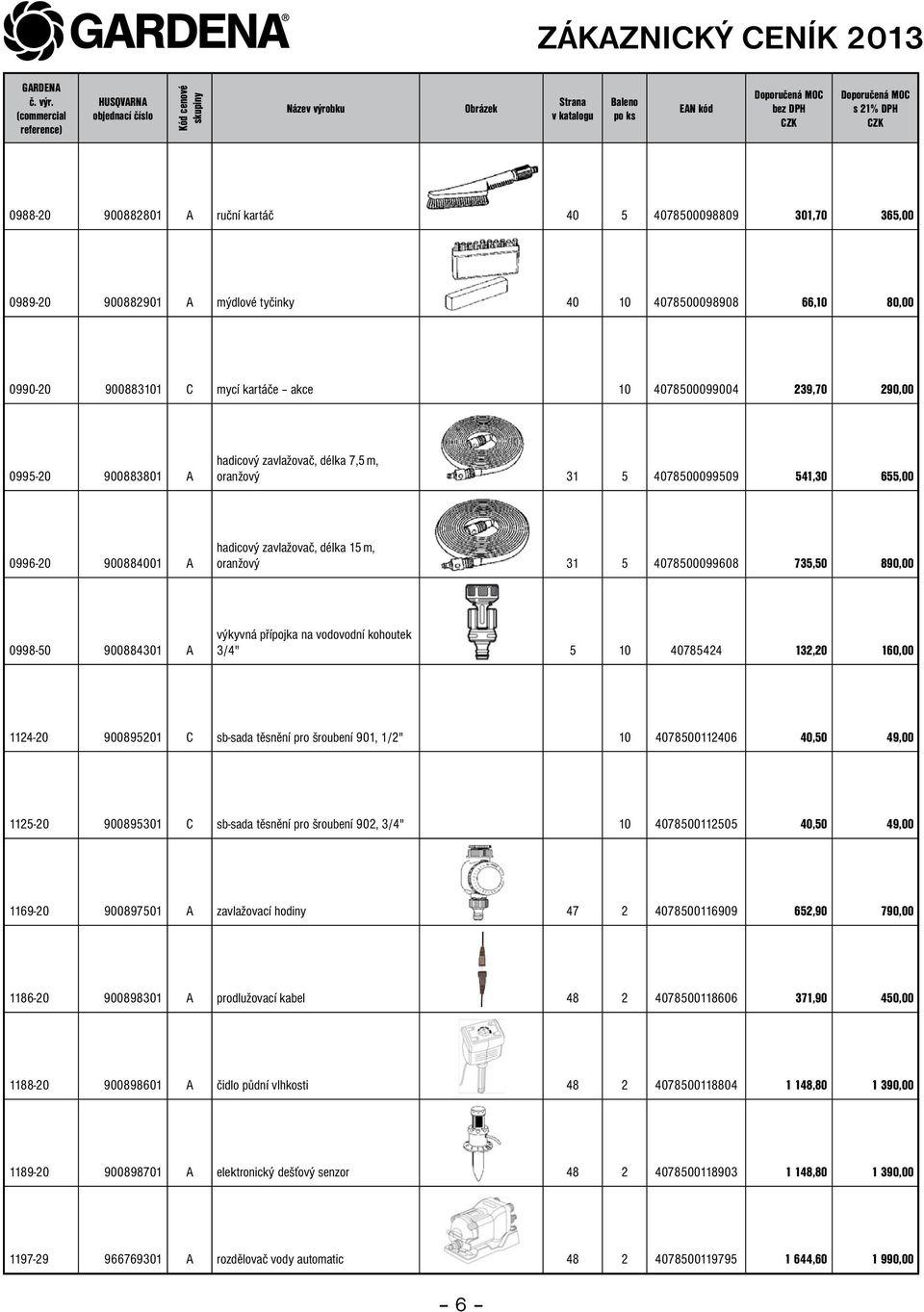 0996-20 900884001 A hadicový zavlažovač, dĺžka délka 15 m, oranžový 31 5 4078500099608 735,50 29,16 890,00 34,99 0998-50 900884301 A výkyvná prípojka přípojka na vodovodný vodovodní kohoutek kohútik