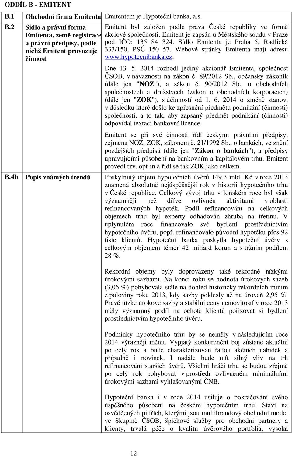 89/2012 Sb., občanský zákoník (dále jen "NOZ"), a zákon č. 90/2012 Sb., o obchodních společnostech a družstvech (zákon o obchodních korporacích) (dále jen "ZOK"), s účinností od 1. 6.