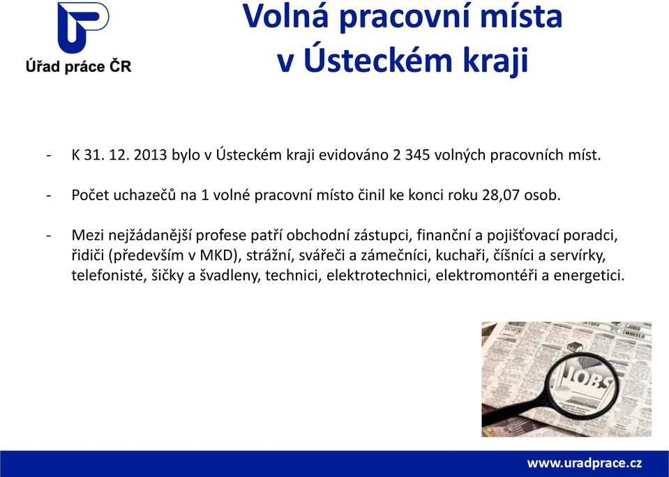 - Mezi nejžádanější profese patří obchodní zástupci, finanční a pojišťovací poradci, řidiči (především