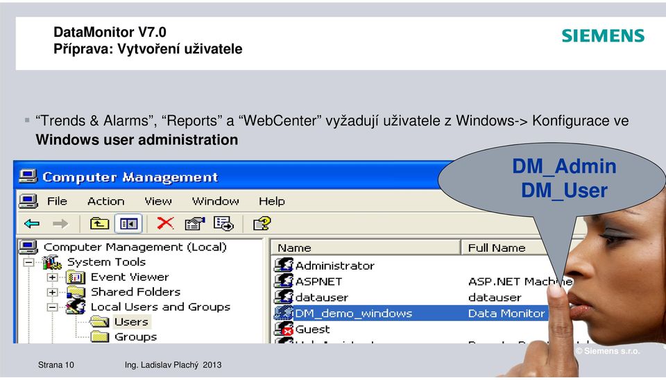Windows-> Konfigurace ve Windows user