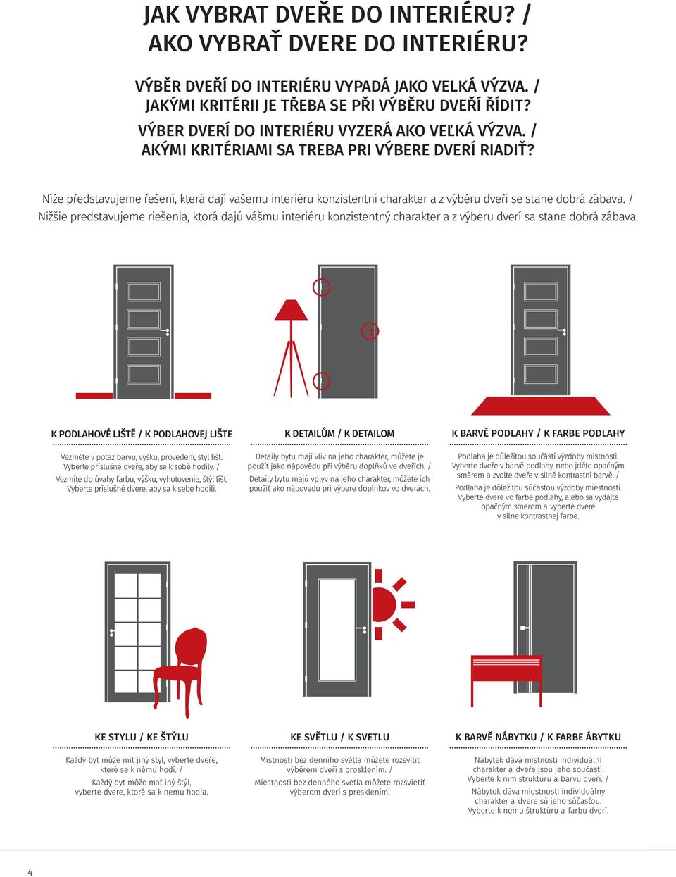 Níže představujeme řešení, která dají vašemu interiéru konzistentní charakter a z výběru dveří se stane dobrá zábava.