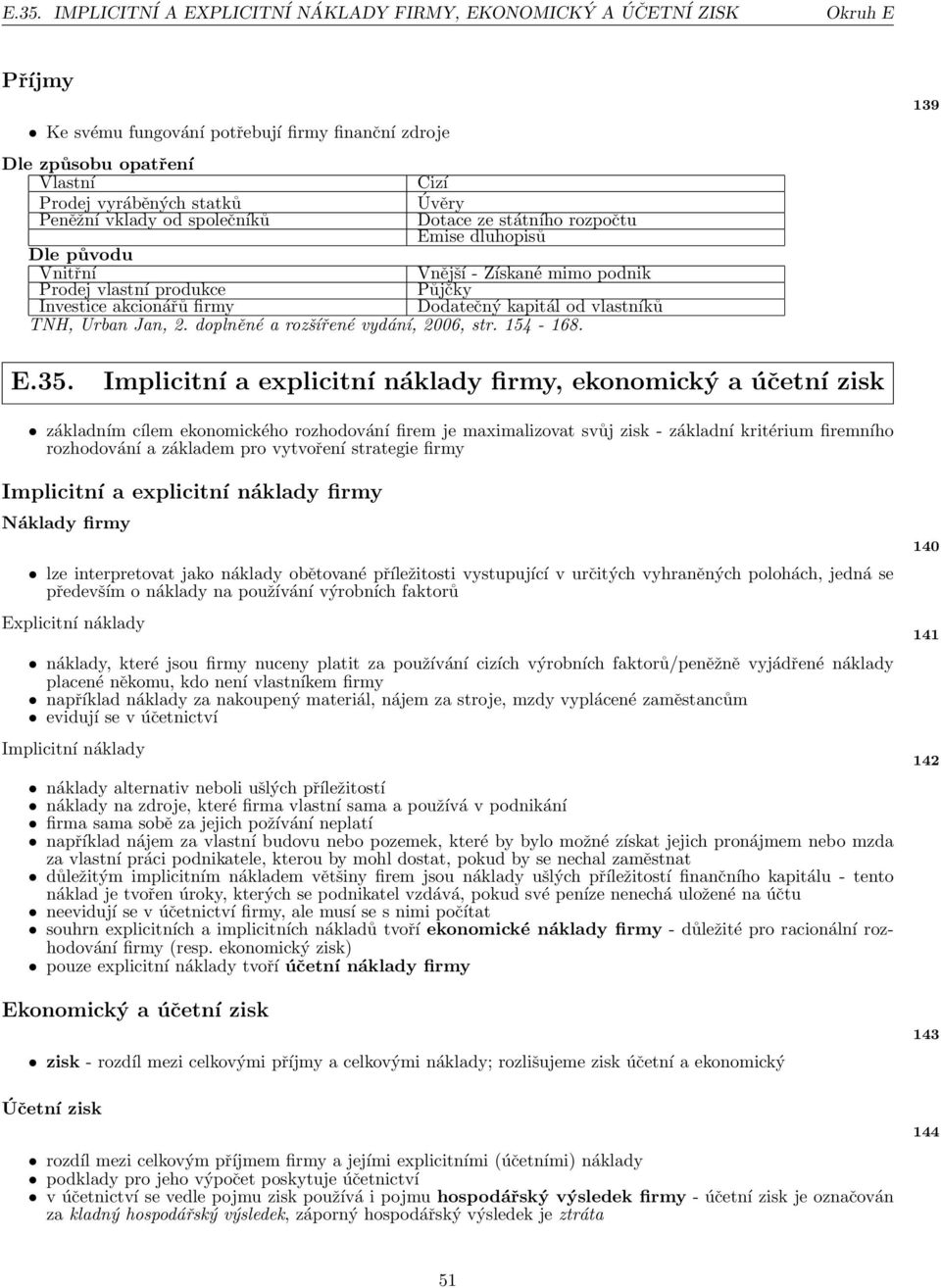 kapitál od vlastníků TNH, Urban Jan, 2. doplněné a rozšířené vydání, 2006, str. 154-168. 139 E.35.