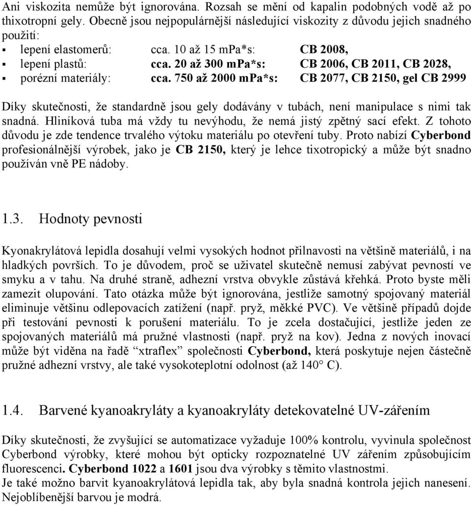 KYANAKRYLÁTOVÁ LEPIDLA C Y B E R B O N D - PDF Stažení zdarma