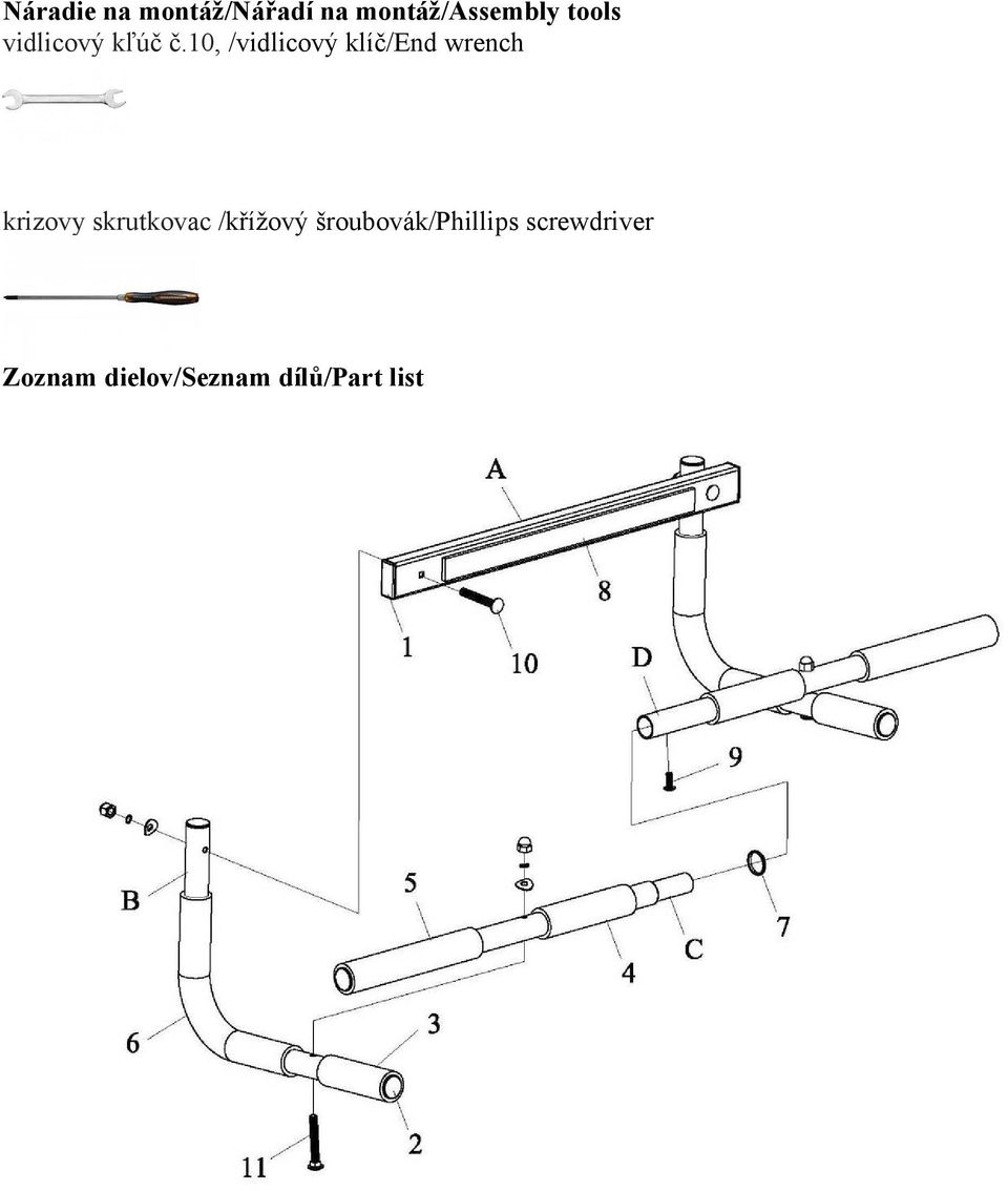10, /vidlicový klíč/end wrench krizovy