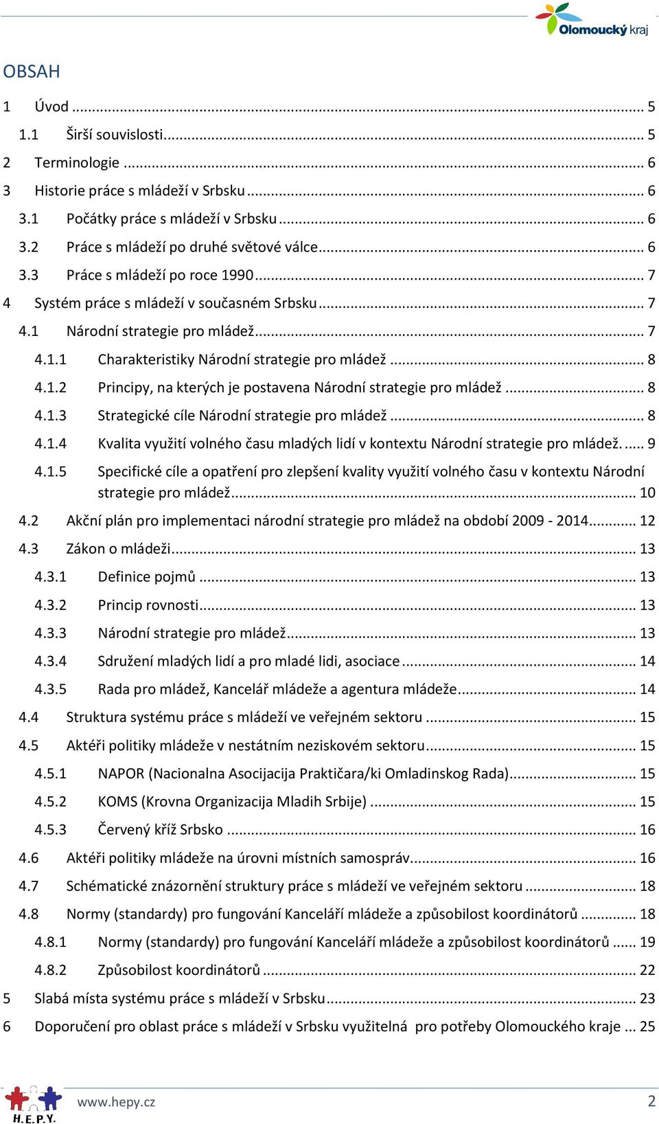 .. 8 4.1.3 Strategické cíle Národní strategie pro mládež... 8 4.1.4 Kvalita využití volného času mladých lidí v kontextu Národní strategie pro mládež.... 9 4.1.5 Specifické cíle a opatření pro zlepšení kvality využití volného času v kontextu Národní strategie pro mládež.