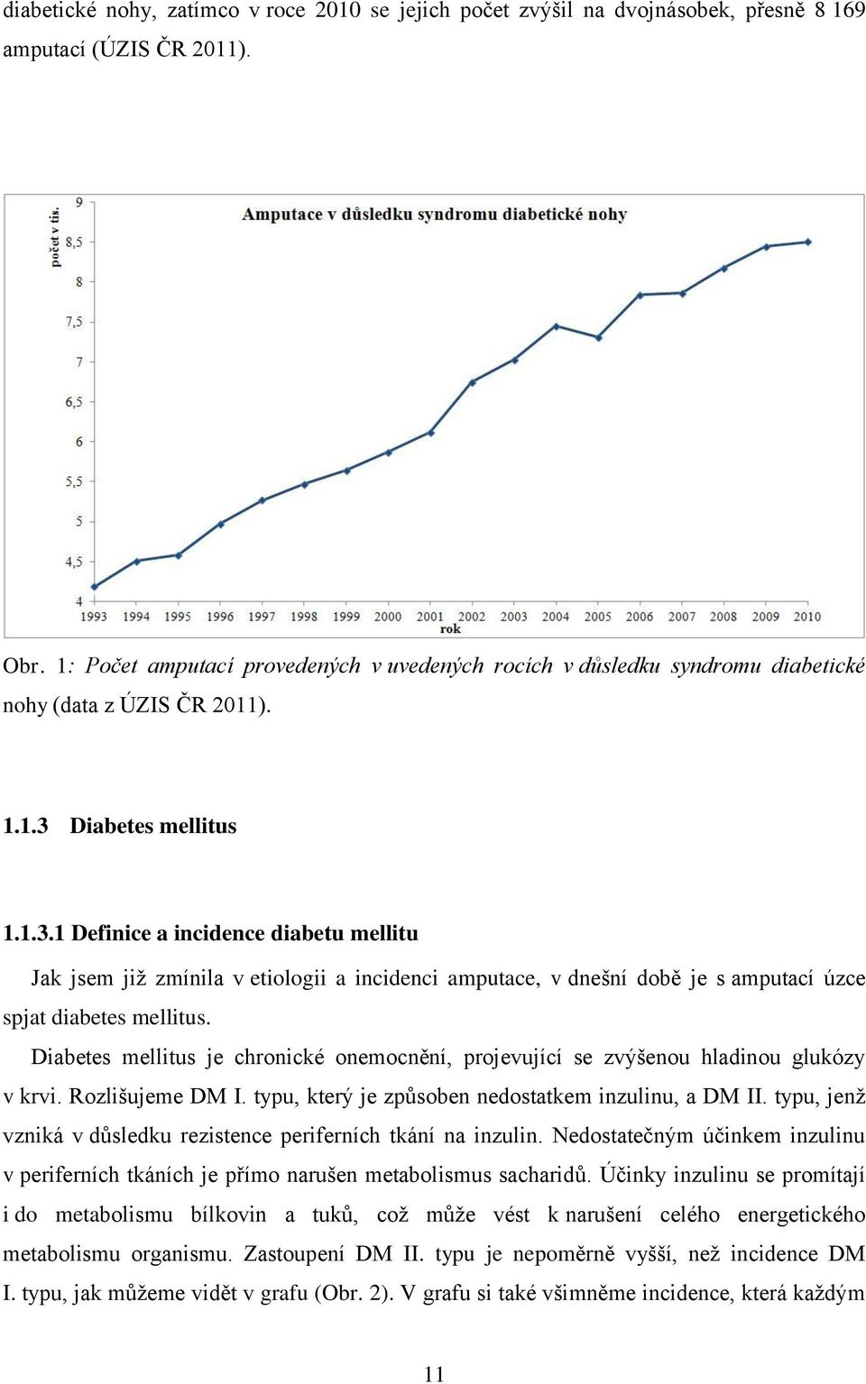 Diabetes mellitus 1.1.3.1 Definice a incidence diabetu mellitu Jak jsem již zmínila v etiologii a incidenci amputace, v dnešní době je s amputací úzce spjat diabetes mellitus.