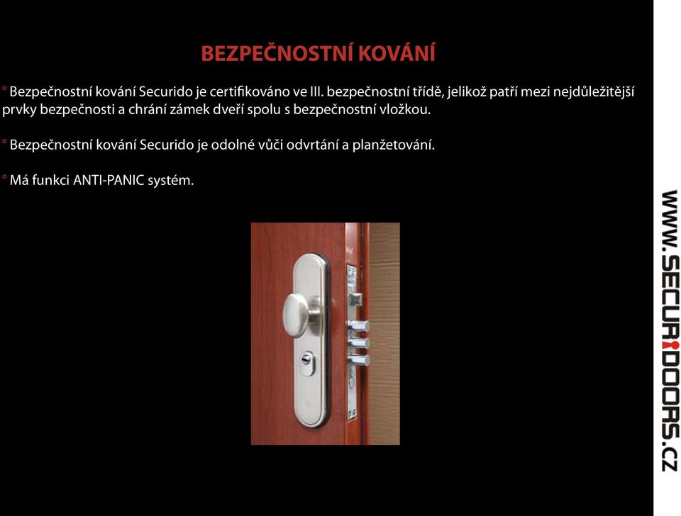 chrání zámek dveří spolu s bezpečnostní vložkou.