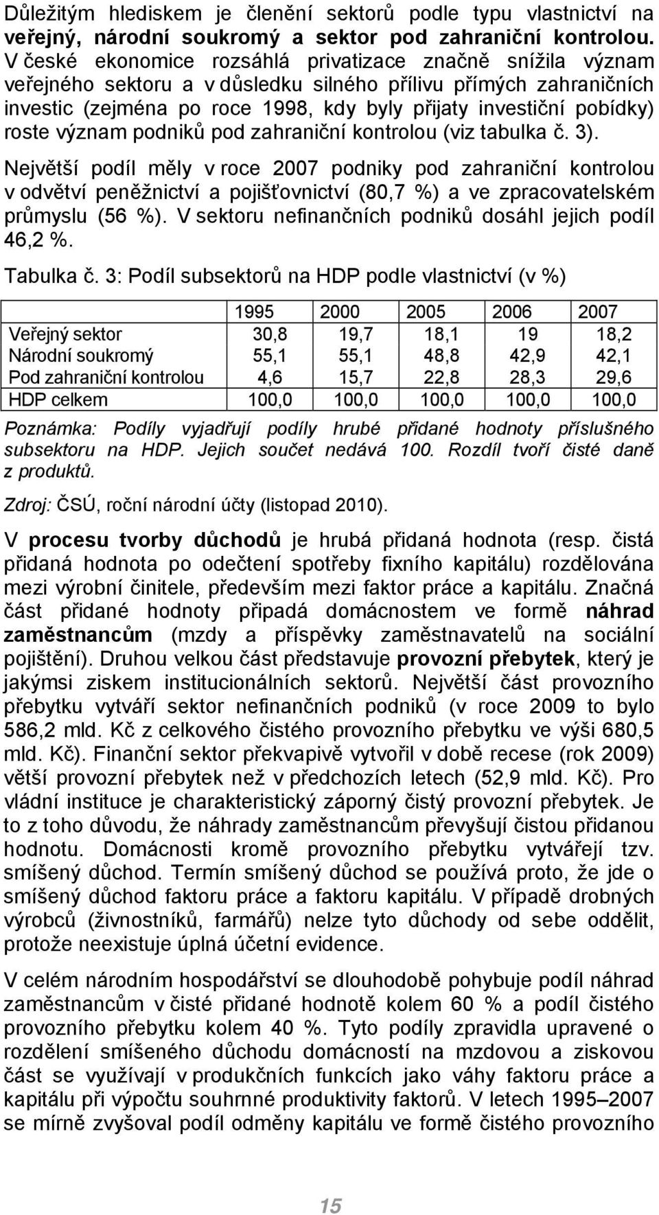 roste význam podniků pod zahraniční kontrolou (viz tabulka č. 3).