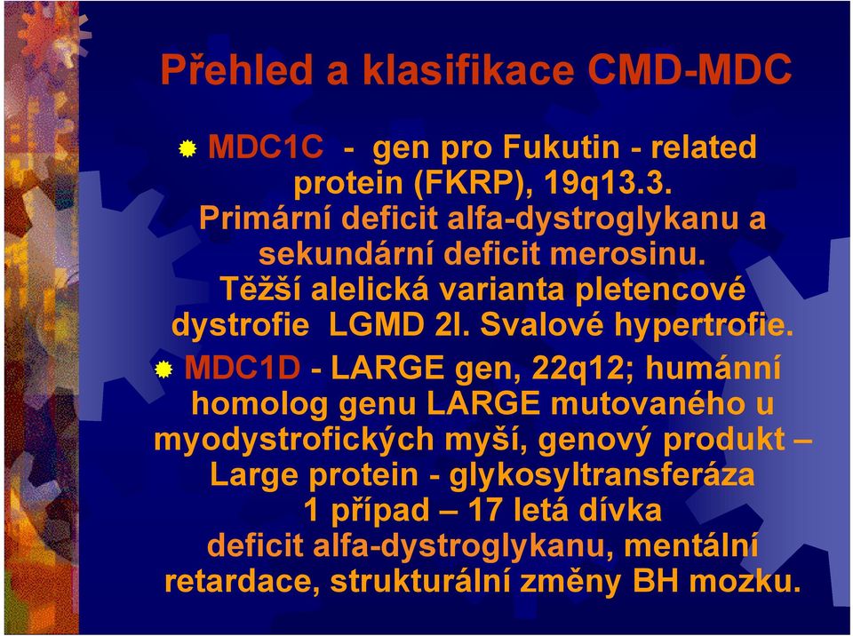 Těžší alelická varianta pletencové dystrofie LGMD 2I. Svalové hypertrofie.