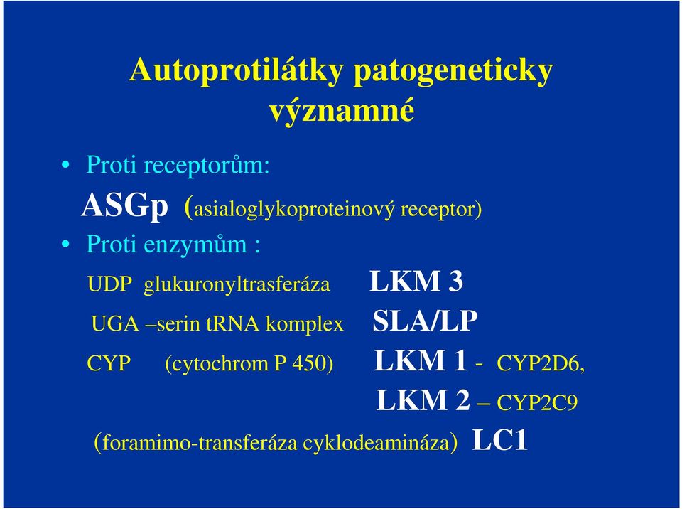 glukuronyltrasferáza LKM 3 UGA serin trna komplex SLA/LP CYP