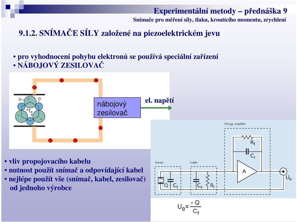 elektronů se používá speciální zařízení NÁBOJOVÝ ZESILOVAČ nábojový