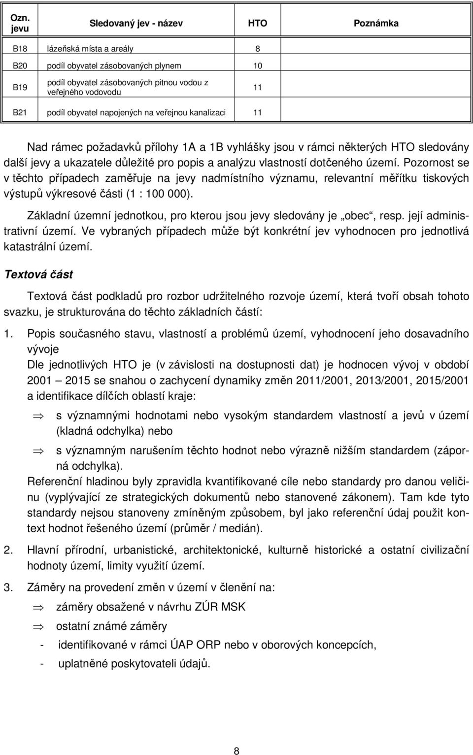 dotčeného území. Pozornost se v těchto případech zaměřuje na jevy nadmístního významu, relevantní měřítku tiskových výstupů výkresové části (1 : 100 000).