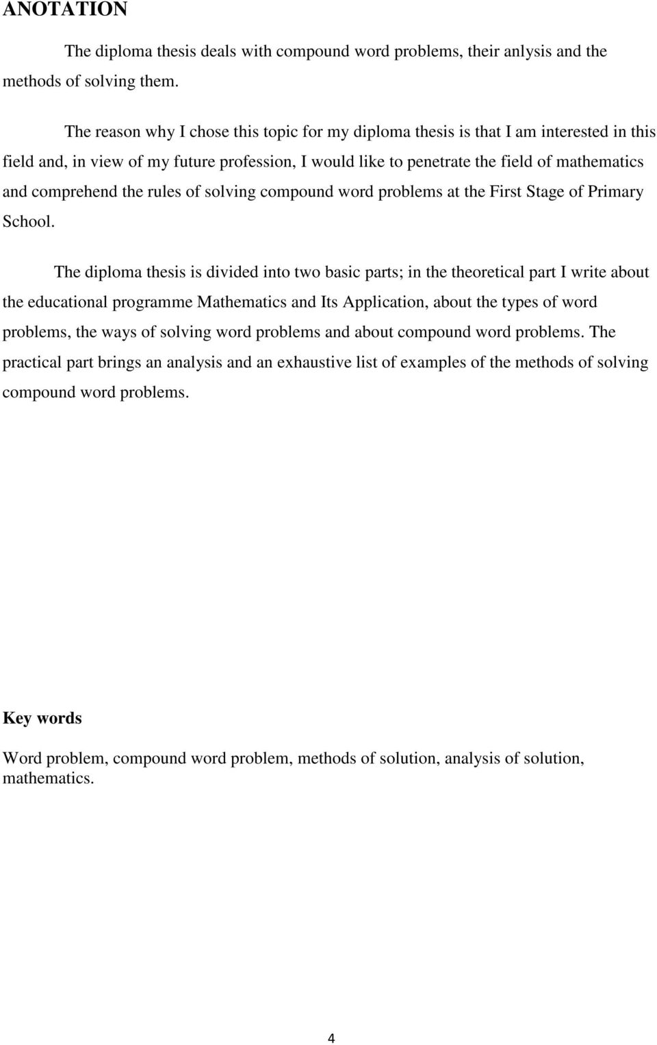 the rules of solving compound word problems at the First Stage of Primary School.