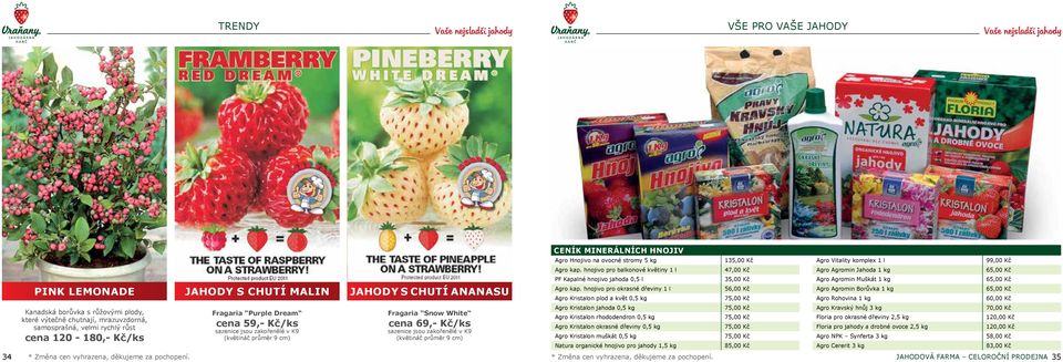 minerálních hnojiv Agro Hnojivo na ovocné stromy 5 kg Agro kap. hnojivo pro balkonové květiny 1 l PF Kapalné hnojivo jahoda 0,5 l Agro kap.