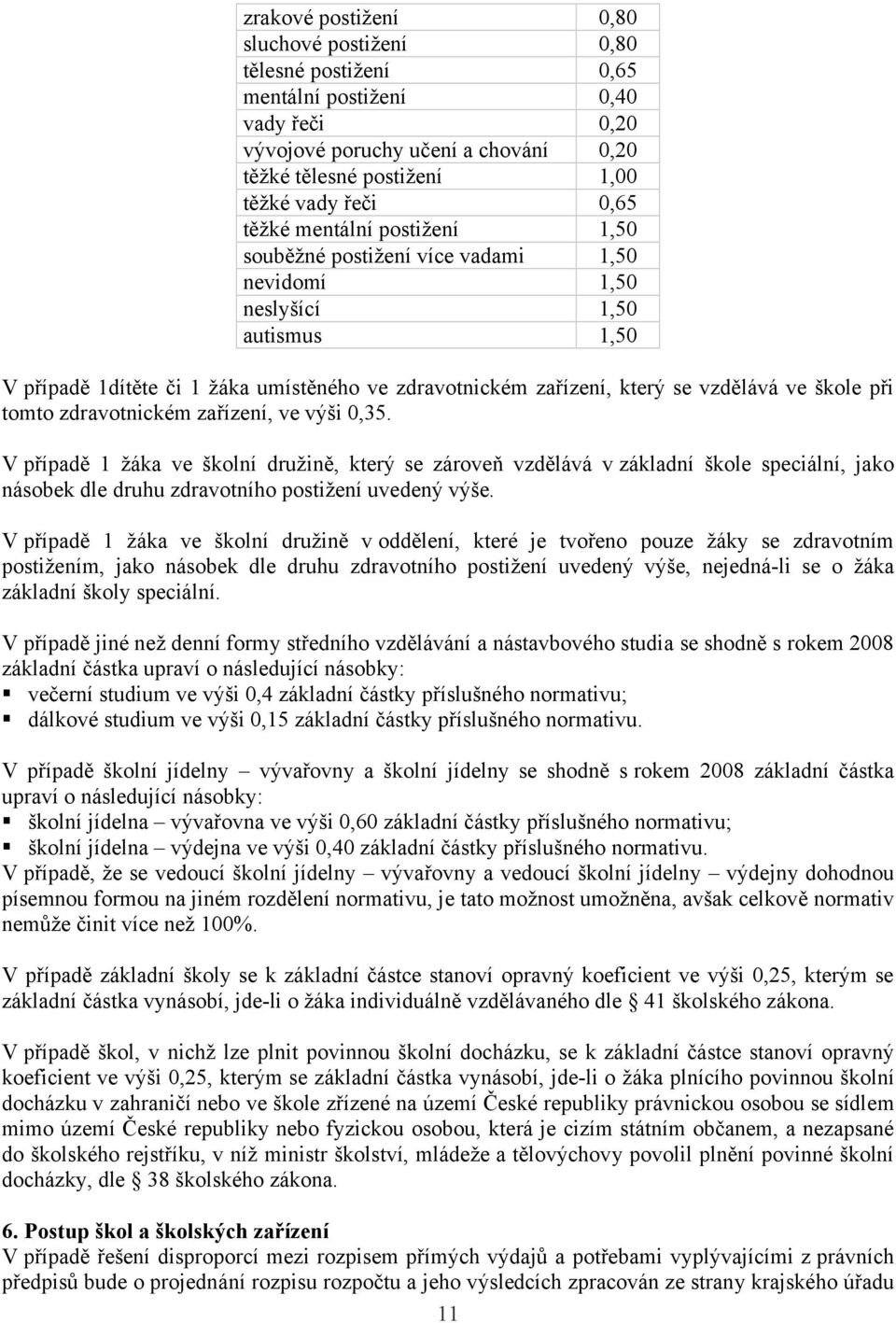 škole při tomto zdravotnickém zařízení, ve výši 0,35.