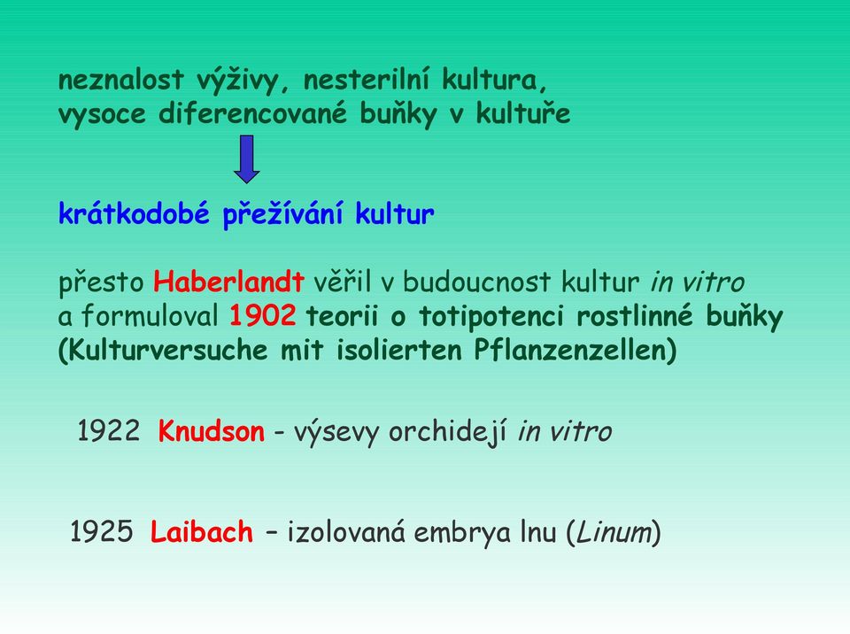 formuloval 1902 teorii o totipotenci rostlinné buňky (Kulturversuche mit isolierten