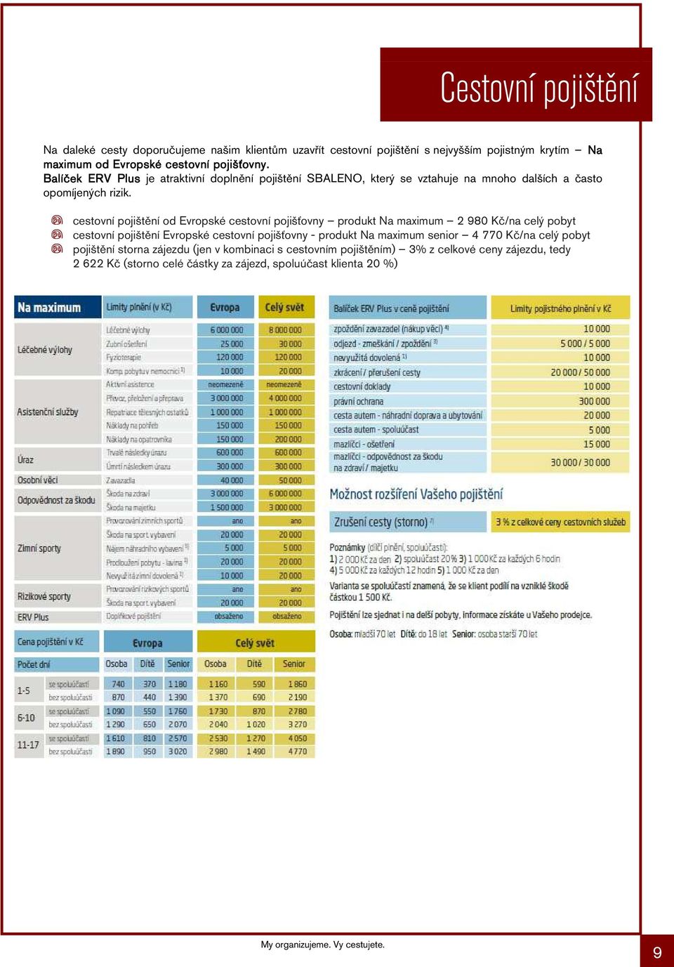 cestovní pojištění od Evropské cestovní pojišťovny produkt Na maximum 2 980 Kč/na celý pobyt cestovní pojištění Evropské cestovní pojišťovny - produkt Na maximum