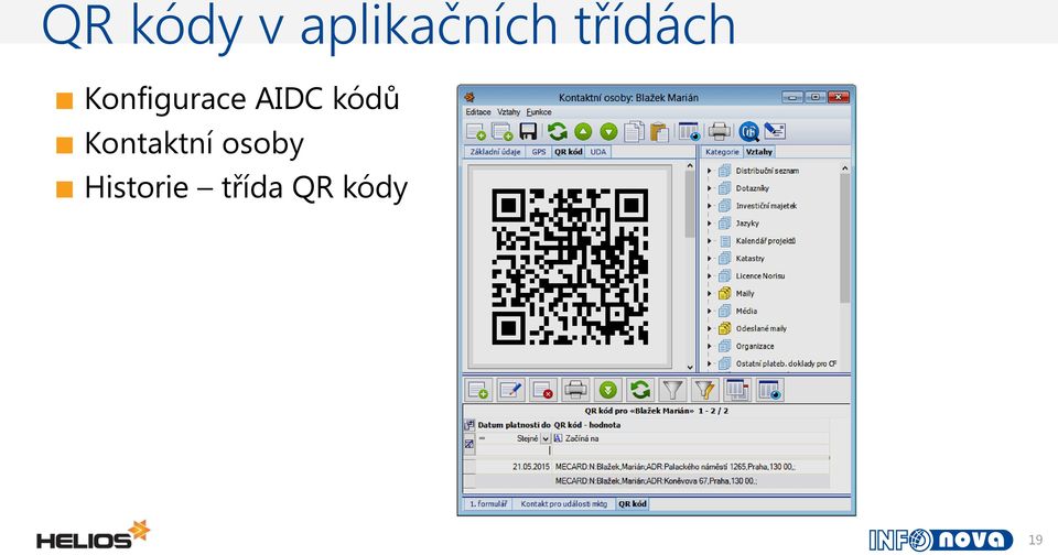 AIDC kódů Kontaktní