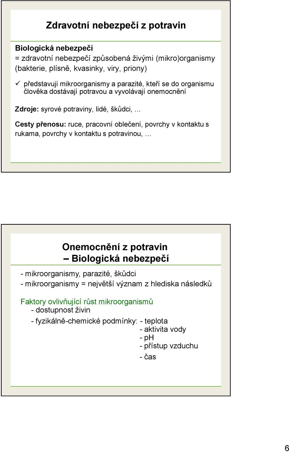 oblečení, povrchy v kontaktu s rukama, povrchy v kontaktu s potravinou, Onemocnění z potravin Biologická nebezpečí - mikroorganismy, parazité, škůdci - mikroorganismy =