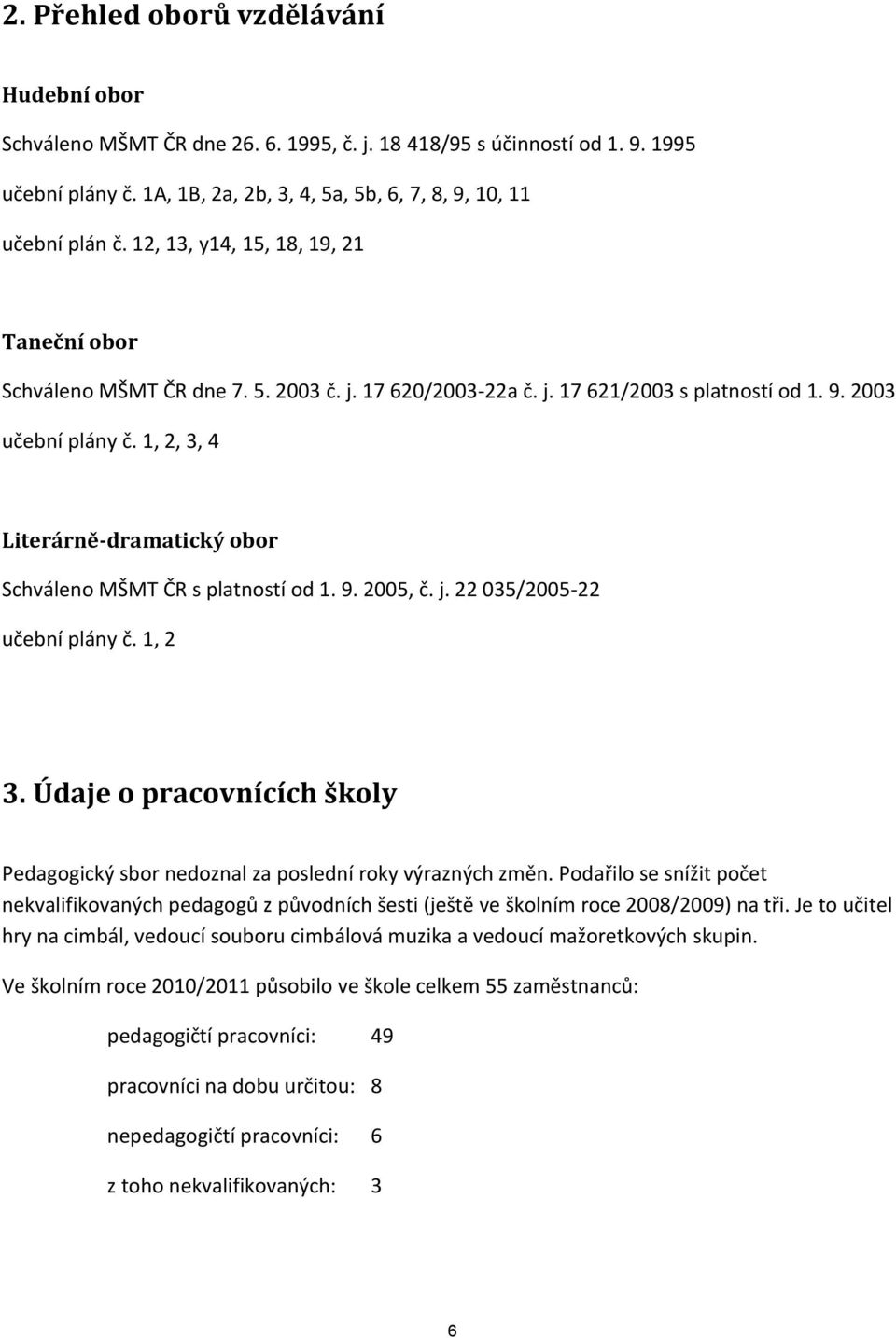 1, 2, 3, 4 Literárně-dramatický obor Schváleno MŠMT ČR s platností od 1. 9. 2005, č. j. 22 035/2005-22 učební plány č. 1, 2 3.