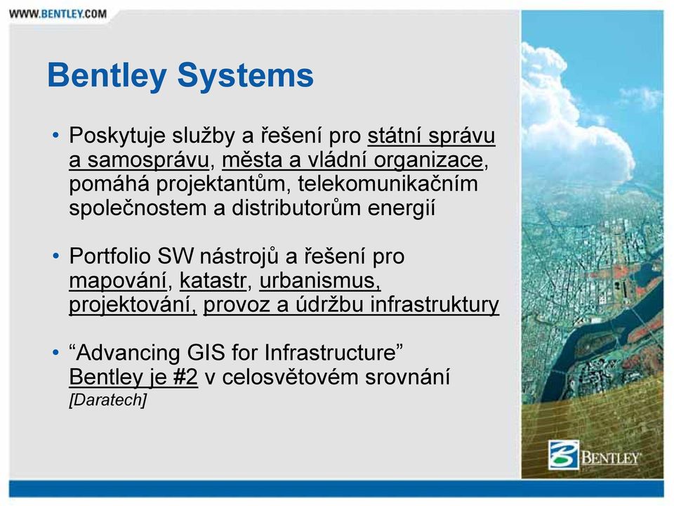 Portfolio SW nástrojů a řešení pro mapování, katastr, urbanismus, projektování, provoz a