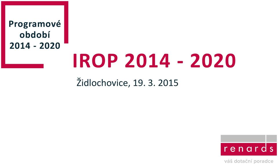 IROP 2014-2020