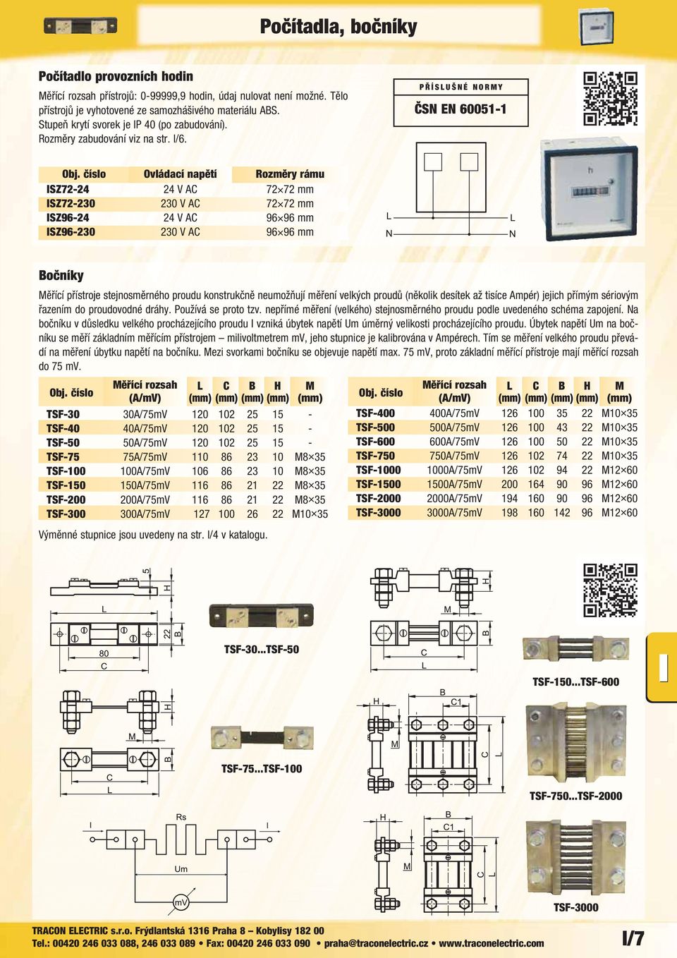 Ovládací napětí Rozměry rámu ISZ72-24 24 V AC 72 72 mm ISZ72-230 230 V AC 72 72 mm ISZ96-24 24 V AC 96 96 mm ISZ96-230 230 V AC 96 96 mm Bočníky Měřící přístroje stejnosměrného proudu konstrukčně