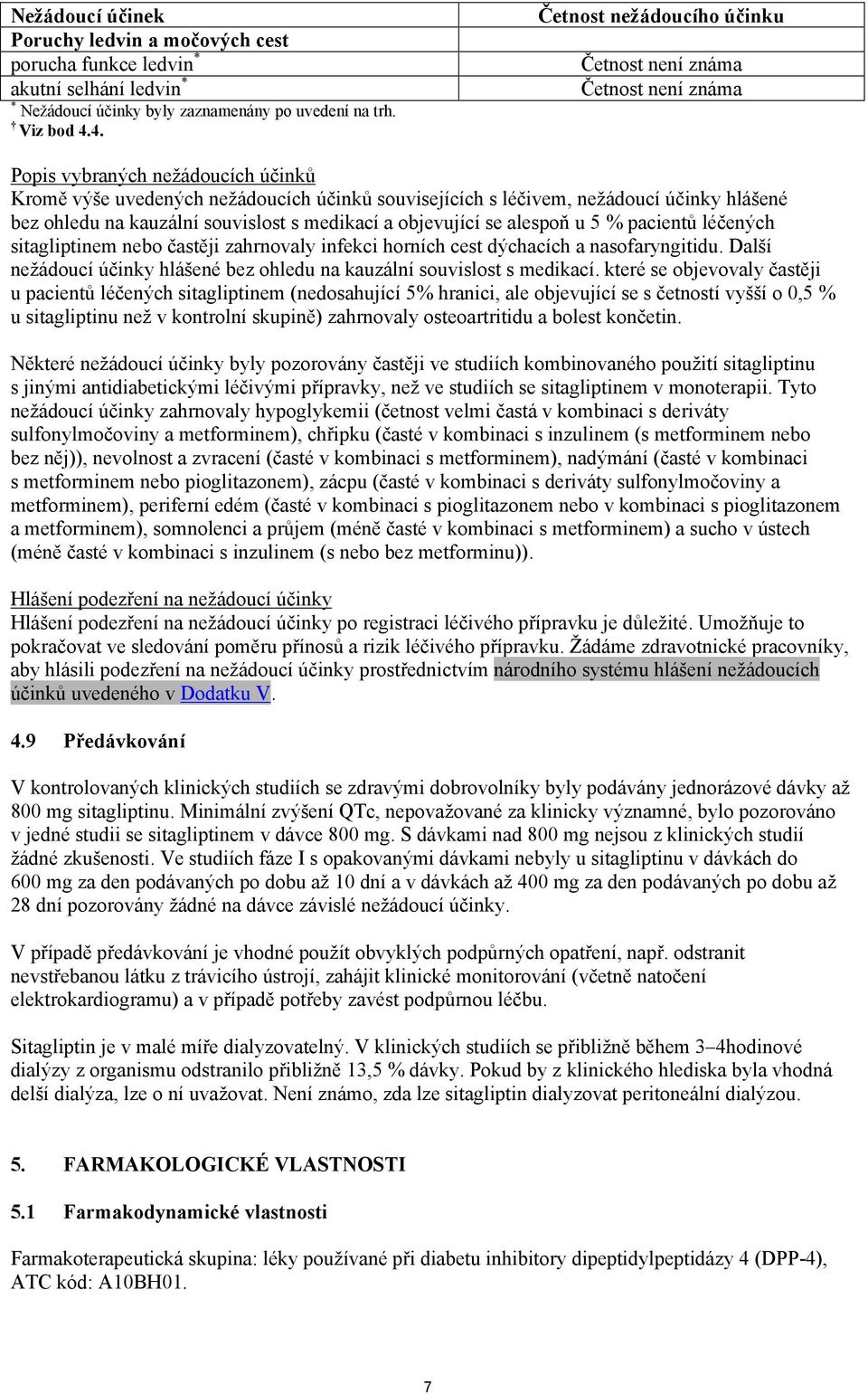 a objevující se alespoň u 5 % pacientů léčených sitagliptinem nebo častěji zahrnovaly infekci horních cest dýchacích a nasofaryngitidu.