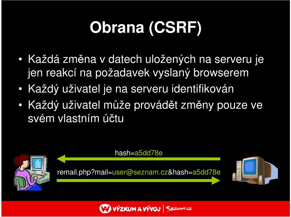 serveru identifikován Každý uživatel může provádět změny pouze ve