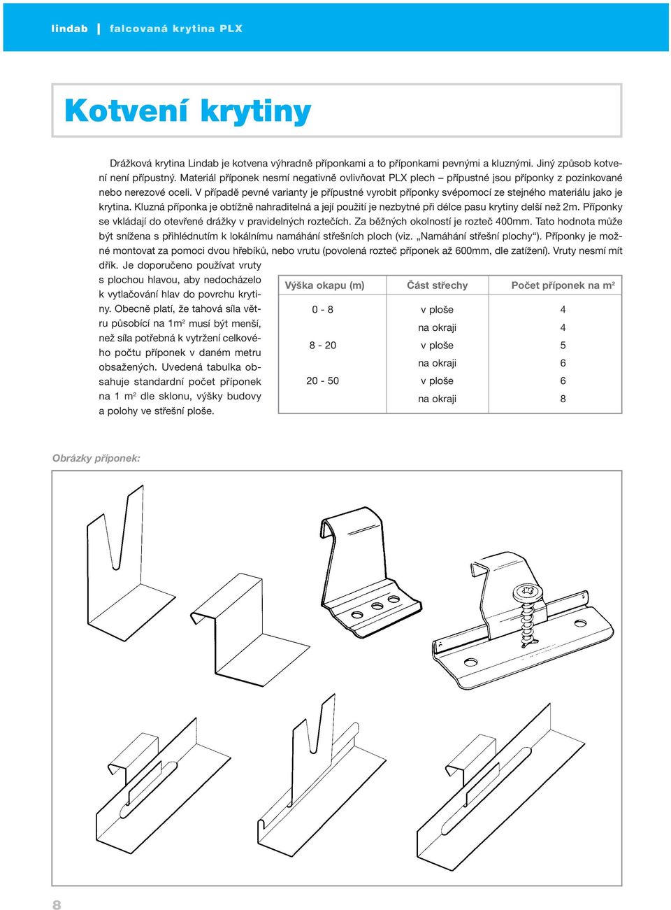 V případě pevné varianty je přípustné vyrobit příponky svépomocí ze stejného materiálu jako je krytina.