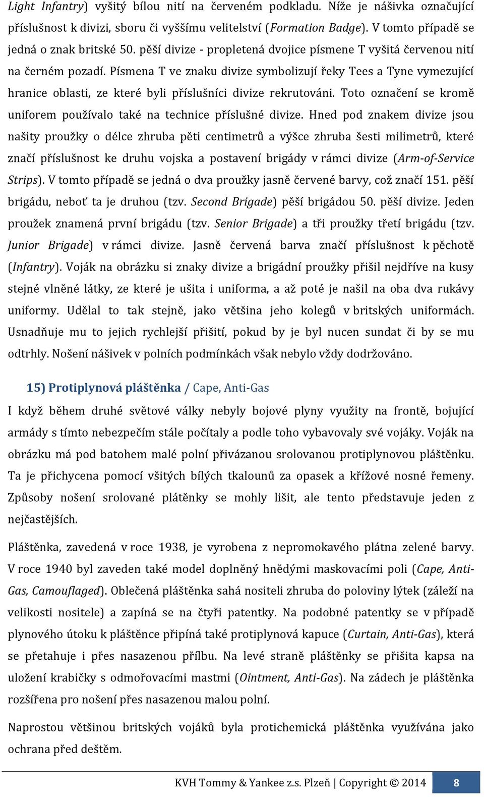 Písmena T ve znaku divize symbolizují řeky Tees a Tyne vymezující hranice oblasti, ze které byli příslušníci divize rekrutováni.