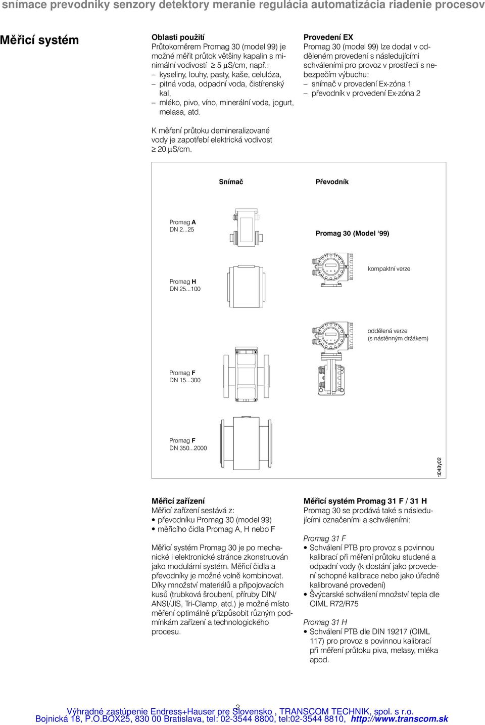 K měření průtoku demineralizované vody je zapotřebí elektrická vodivost µs/cm.