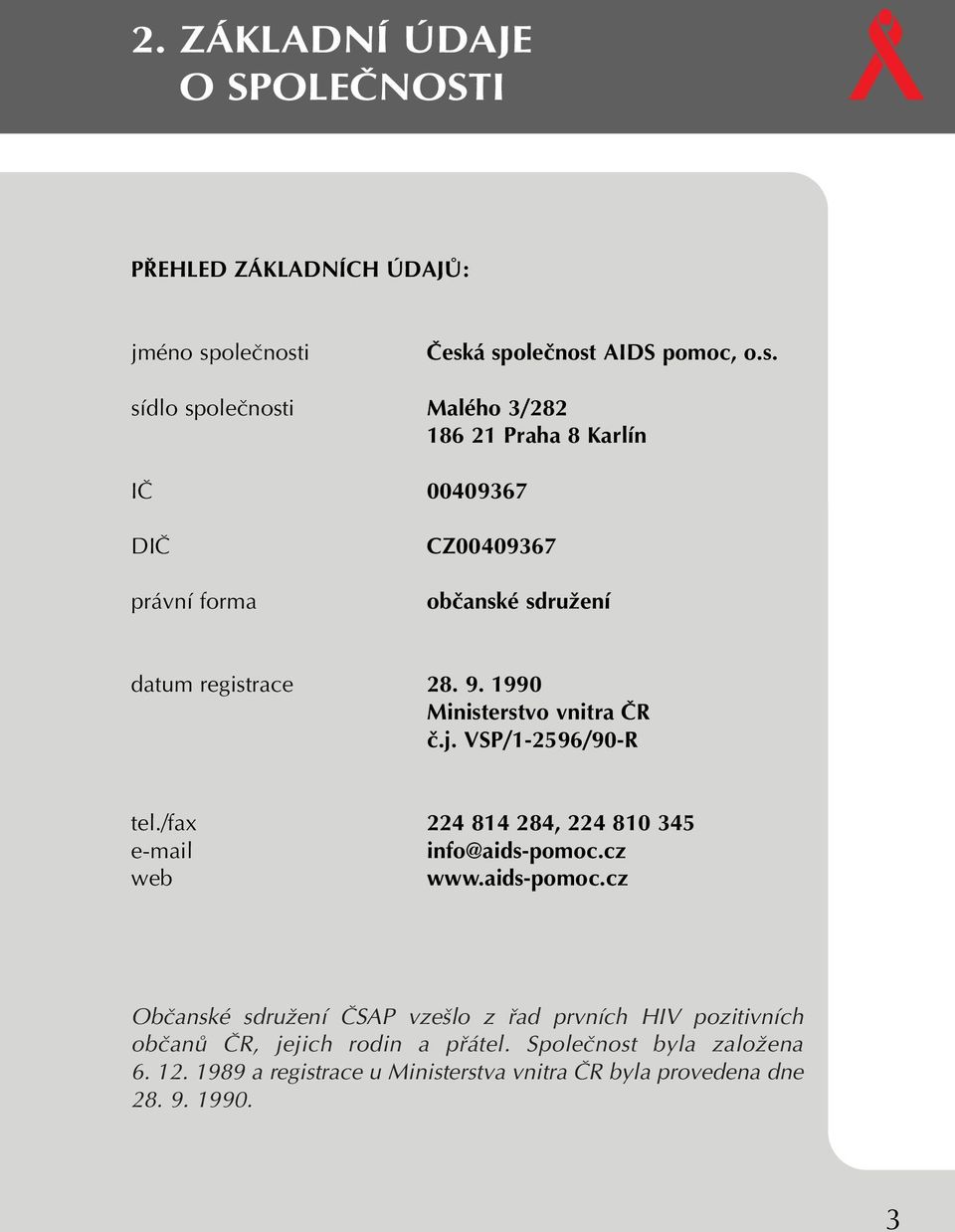 9. 1990 Ministerstvo vnitra âr ã.j. VSP/1-2596/90-R tel./fax 224 814 284, 224 810 345 e-mail info@aids-pomoc.