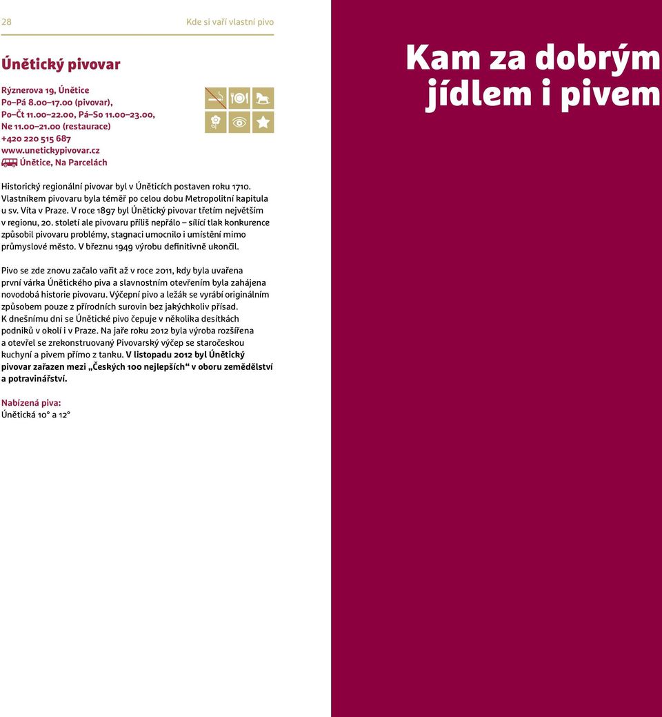 Vlastníkem pivovaru byla téměř po celou dobu Metropolitní kapitula u sv. Víta v Praze. V roce 1897 byl Únětický pivovar třetím největším v regionu, 20.