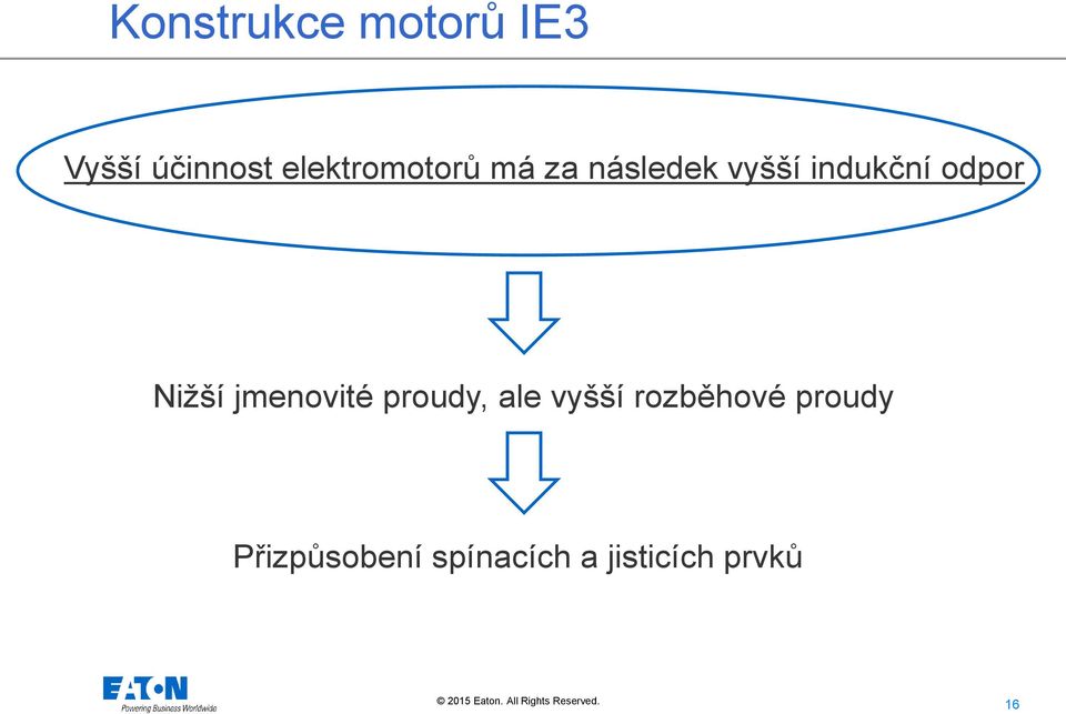 odpor Nižší jmenovité proudy, ale vyšší