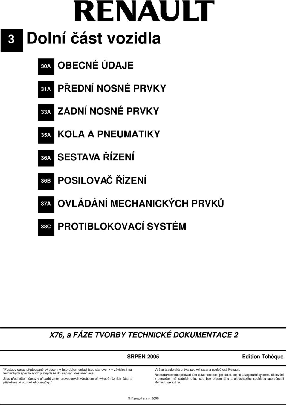 dni sepsání dokumentace. Jsou předmětem úprav v případě změn provedených výrobcem při výrobě různých částí a příslušenství vozidel jeho značky.