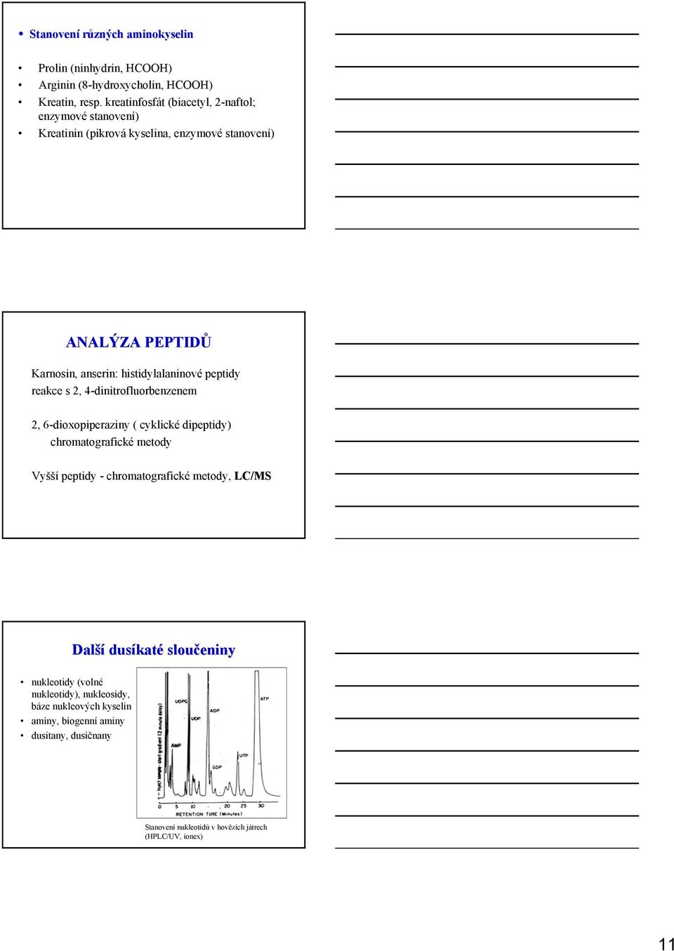 histidylalaninové peptidy reakce s 2, 4-dinitrofluorbenzenem 2, 6-dioxopiperaziny ( cyklické dipeptidy) chromatografické metody Vyšší peptidy -