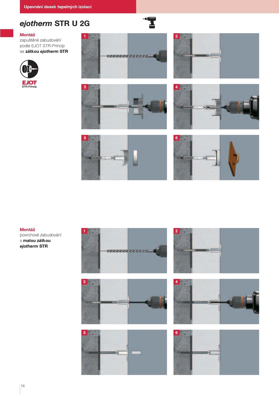 ejotherm STR 1 2 3 4 5 6 Montáž povrchové