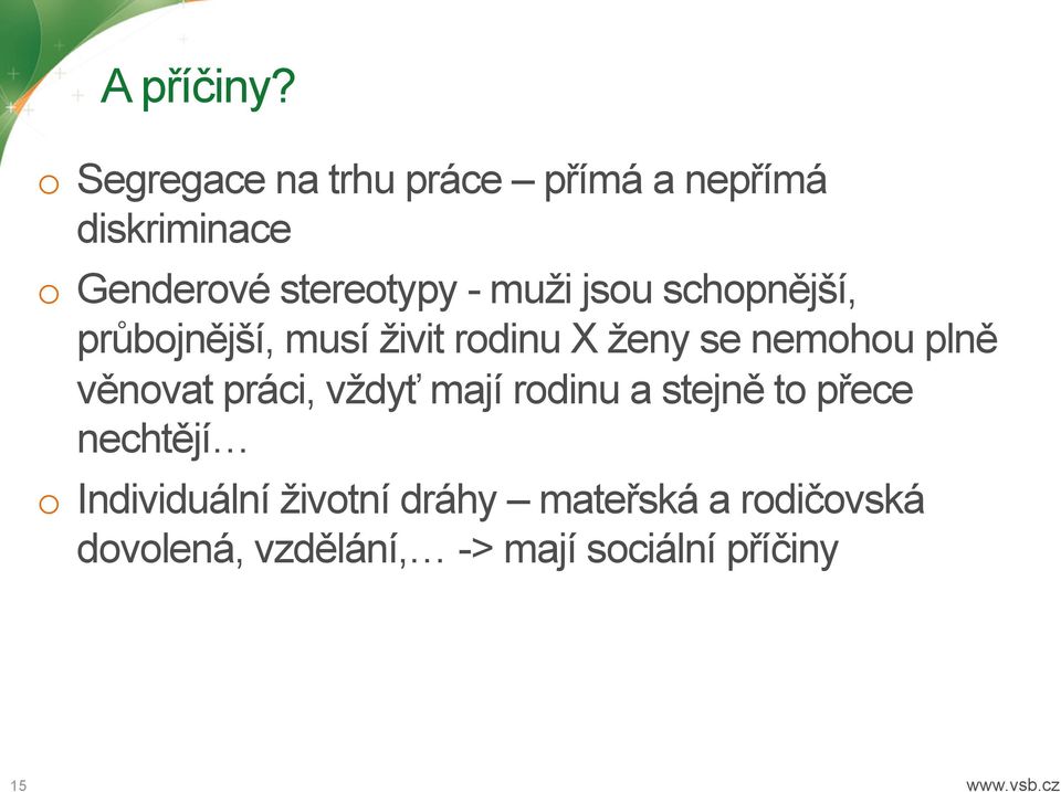 muži jsou schopnější, průbojnější, musí živit rodinu X ženy se nemohou plně věnovat