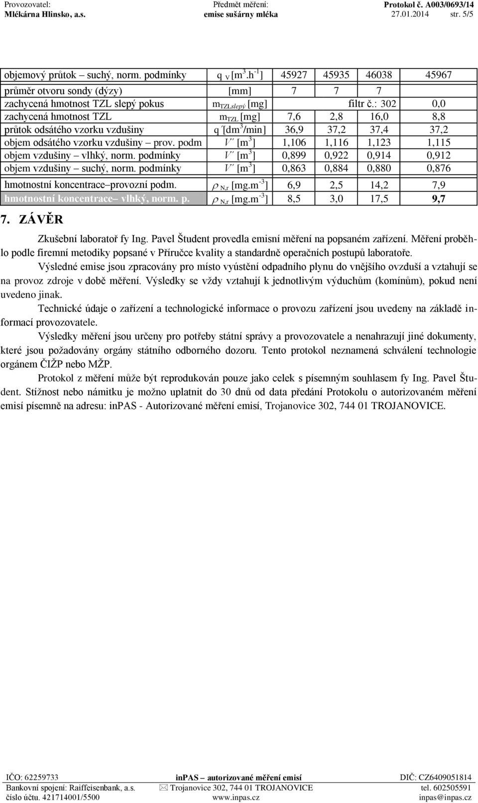 podm V [m 3 ] 1,106 1,116 1,123 1,115 objem vzdušiny vlhký, norm. podmínky V [m 3 ] 0,899 0,922 0,914 0,912 objem vzdušiny suchý, norm.