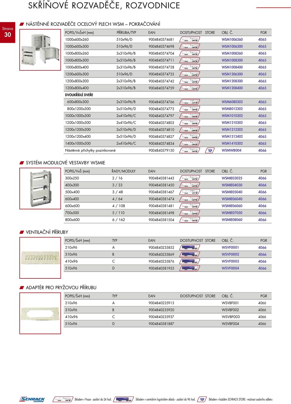 1000x800x400 2x310x96/B 9004840374728 WSM1008400 1200x600x300 510x96/D 9004840374735 WSM1206300 1200x800x300 2x310x96/B 9004840374742 WSM1208300 1200x800x400 2x310x96/B 9004840374759 WSM1208400